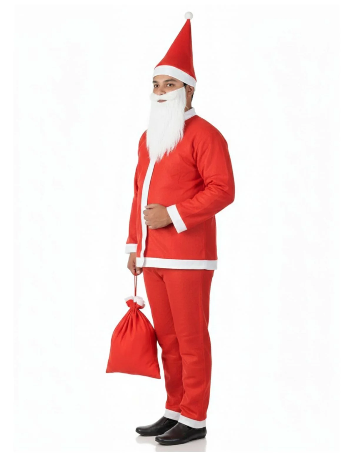 Santa Claus With Beard Complete Set Christmas Kids & Adults Fancy Dress Costume - Premium - Image 18