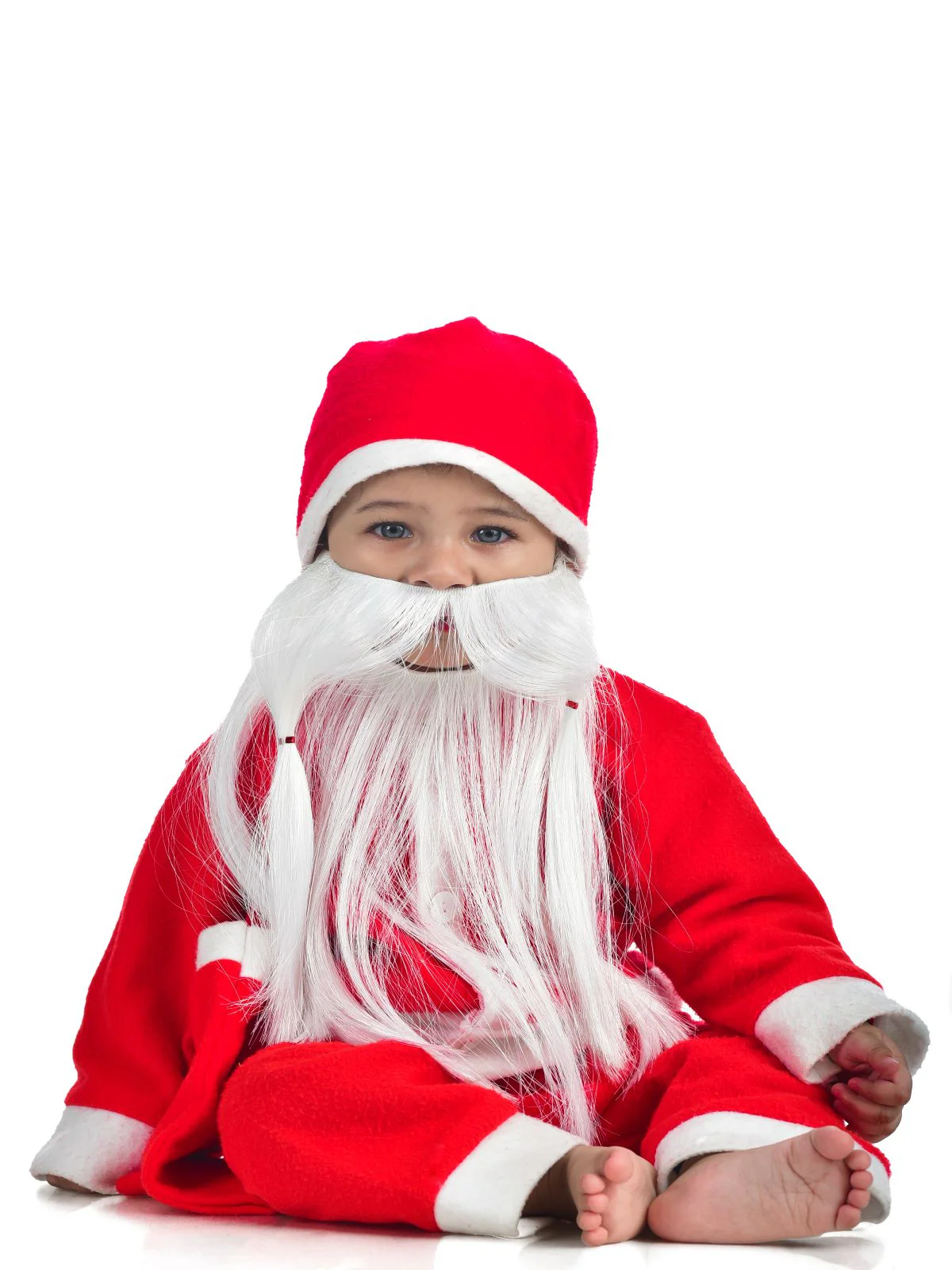 Santa Claus With Beard Complete Set Christmas Kids & Adults Fancy Dress Costume - Premium - Image 4