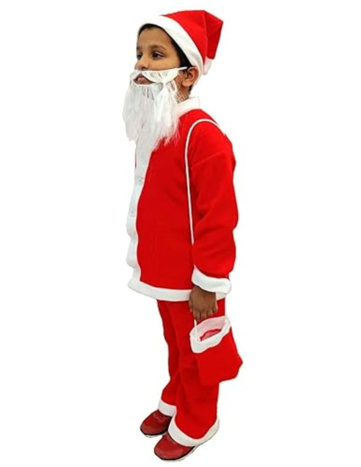Santa Claus With Beard Complete Set Christmas Kids & Adults Fancy Dress Costume - Premium - Image 9