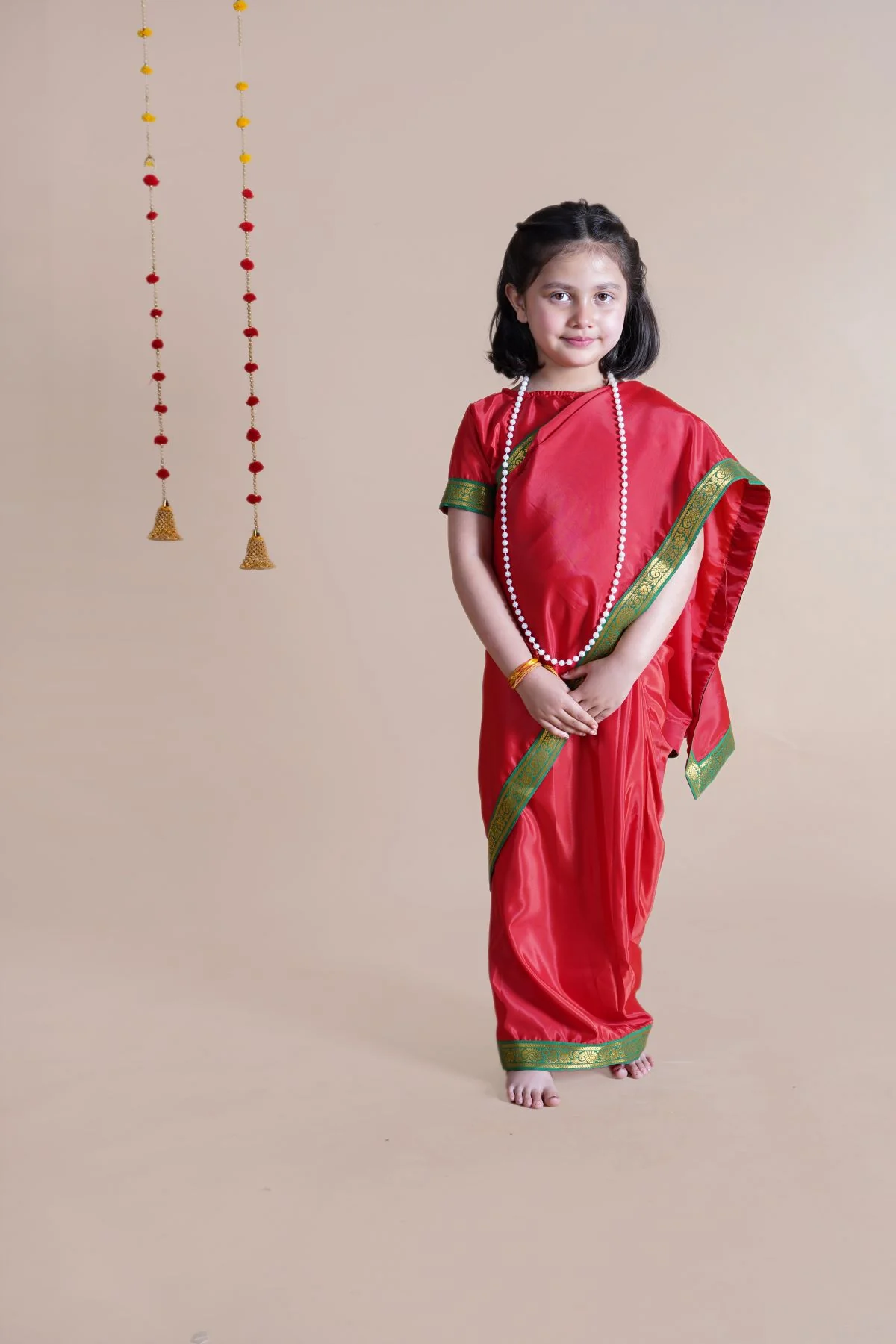 School/College Principal Professional Kids Saree Fancy Dress Costume - Image 6
