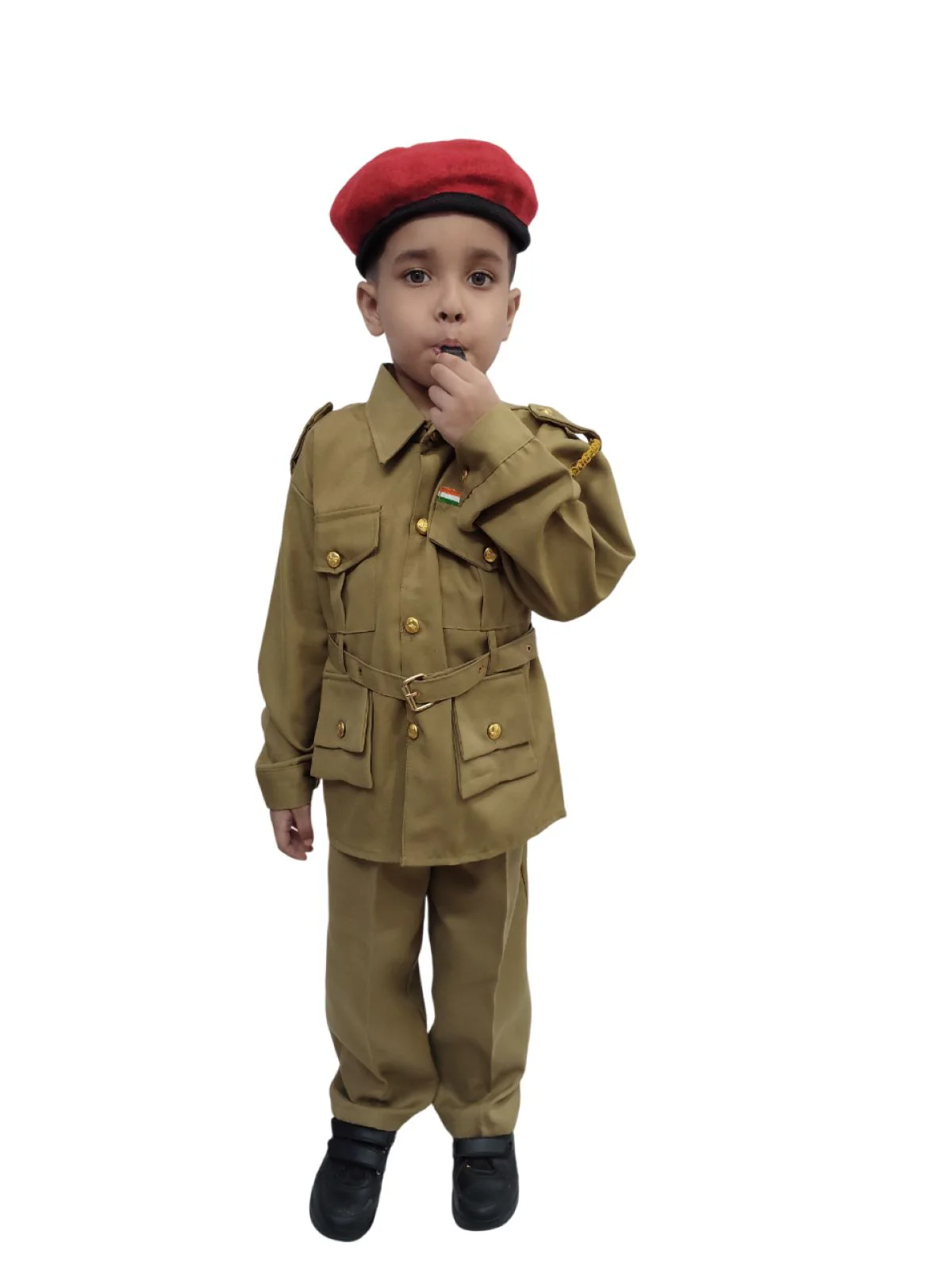 Security Guard Foreign Police Khaki Kids & Adult Fancy Dress Costume - Image 2