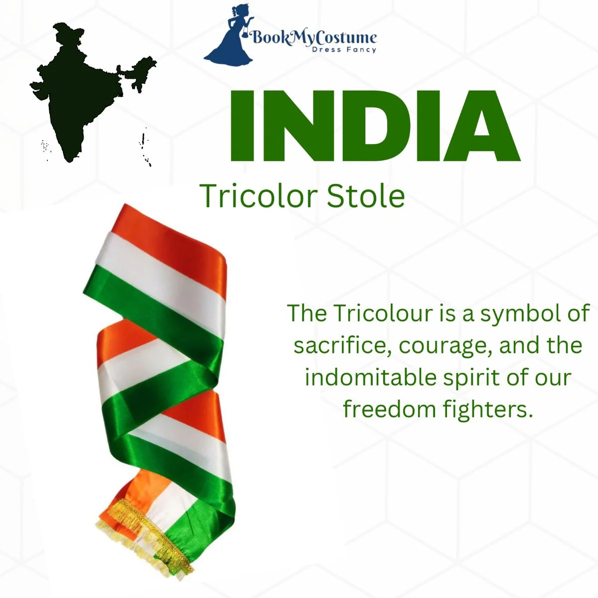 Set of 5 Tricolor Stole Tiranga Independence Day Kids & Adults Costume Accessory - Image 11