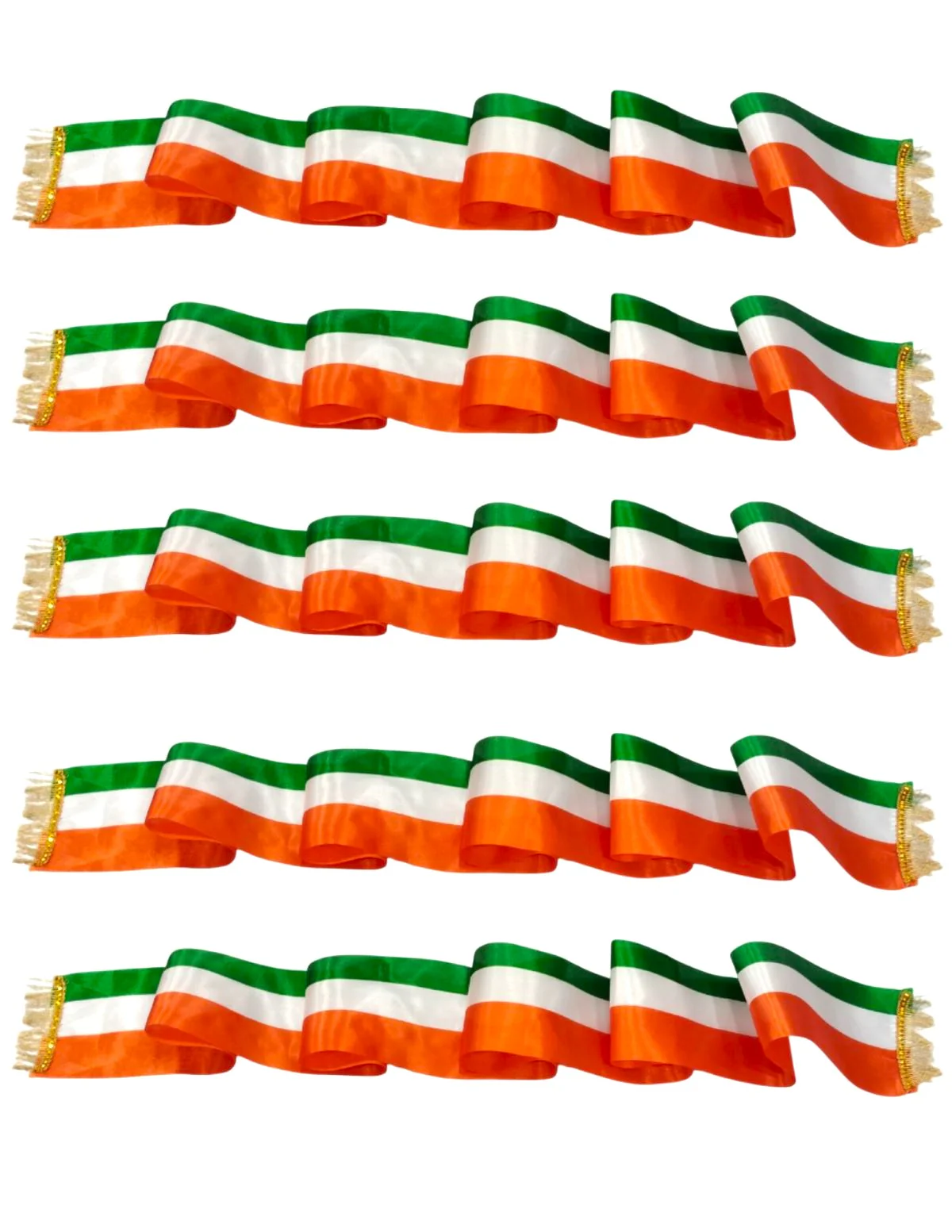 Set of 5 Tricolor Stole Tiranga Independence Day Kids & Adults Costume Accessory - Image 7