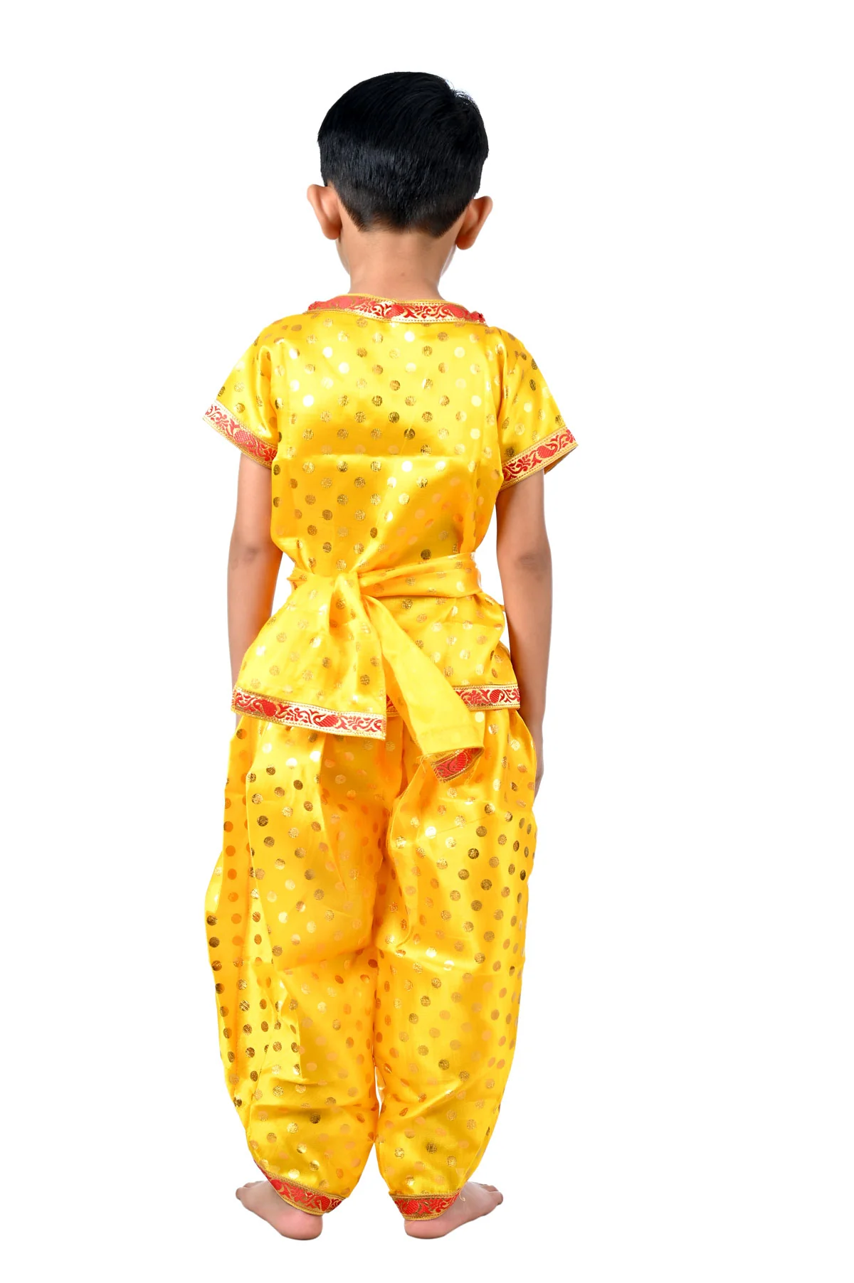 Baby Krishna Kanha Kanhaiya Dhoti Kurta Polka Dots with Flute for Boys Kids & Adult Fancy Dress Costume - Image 3