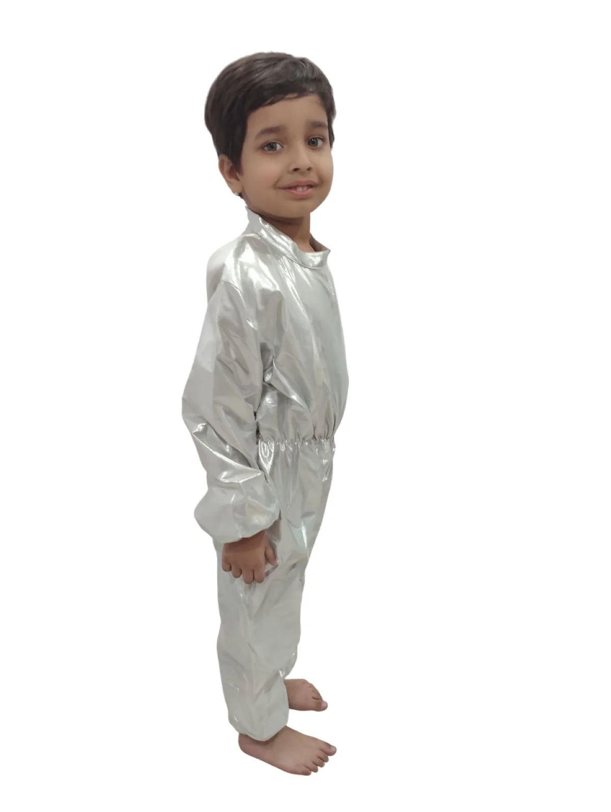 Silver Jumpsuit Fancy Dress Costume - Image 3