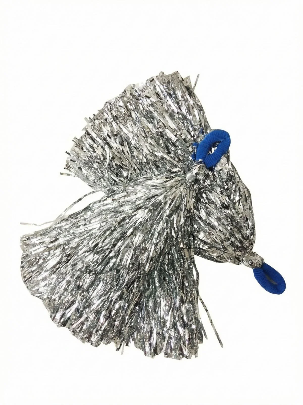 Silver Pom Poms Cheerleader Dance Kids & Adults Costume Accessory - Image 2