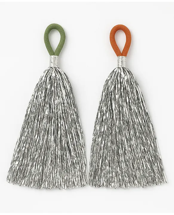 Silver Pom Poms Cheerleader Dance Kids & Adults Costume Accessory - Image 3