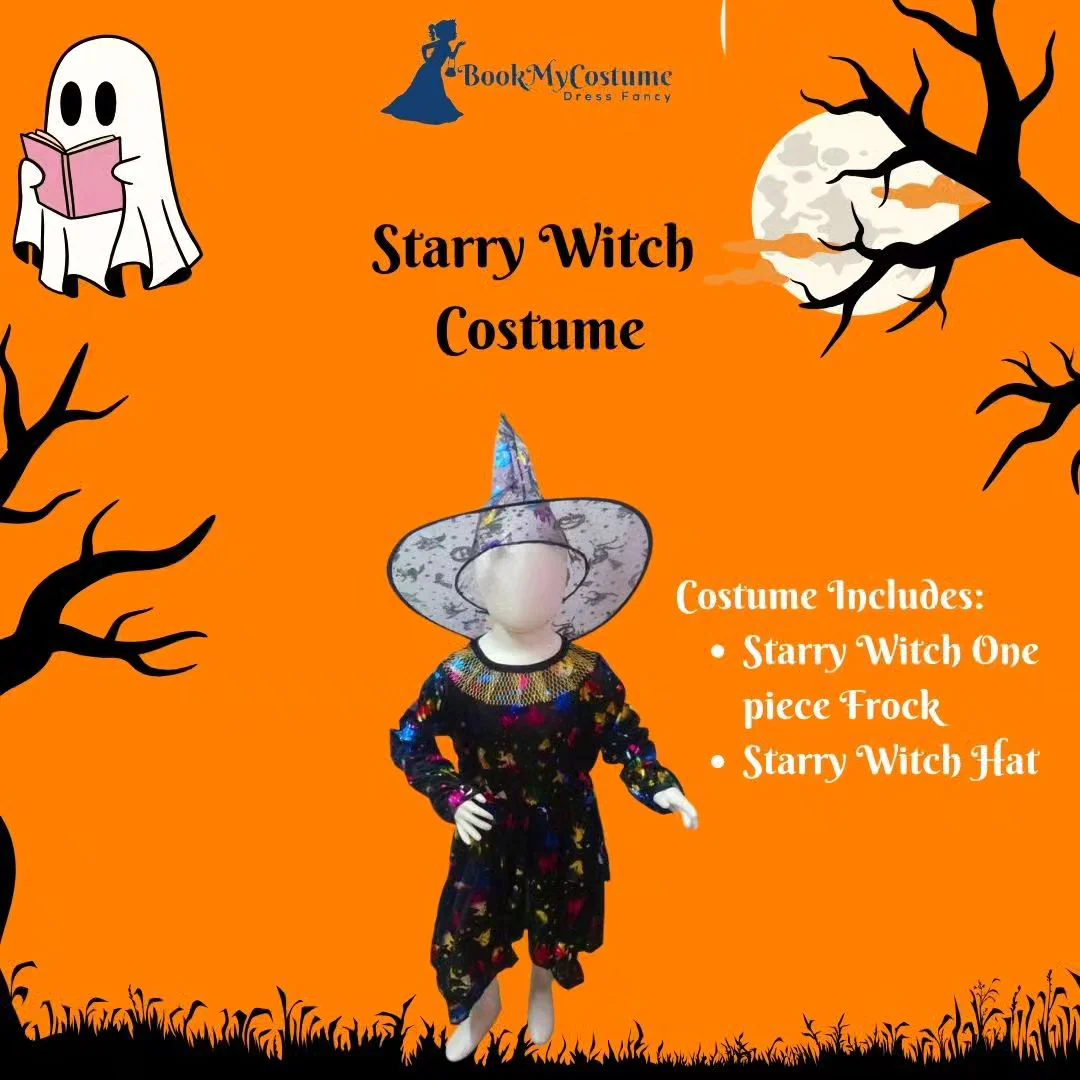 Starry Witch Kids Fancy Dress Costume | Halloween Theme | Imported - Image 3