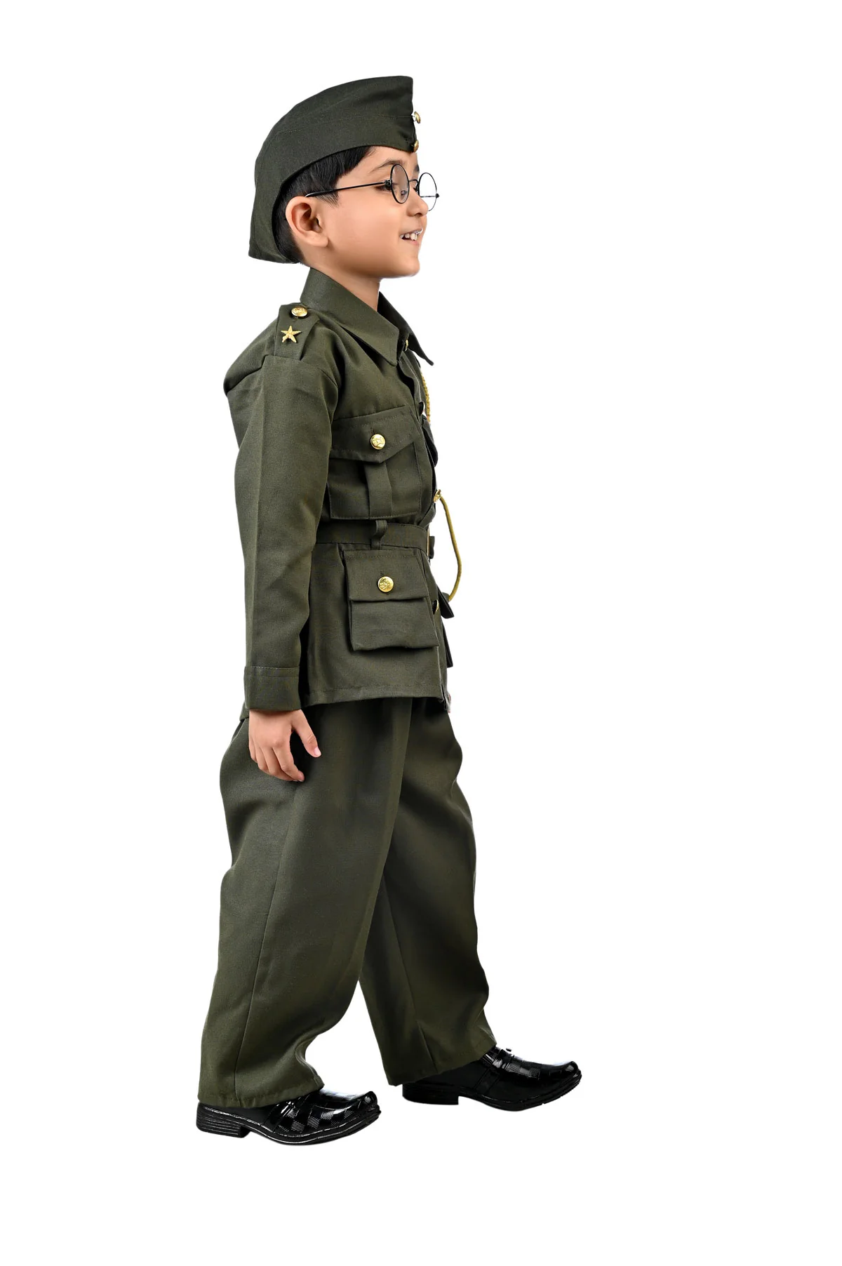 Subhash Chandra Bose Freedom Fighter Kids Fancy Dress Costume - Green - Image 6