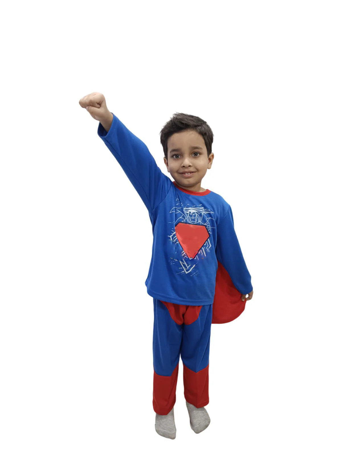 Supreme Man Comic Superhero Fancy Dress Costume for Kids - Premium - Image 4