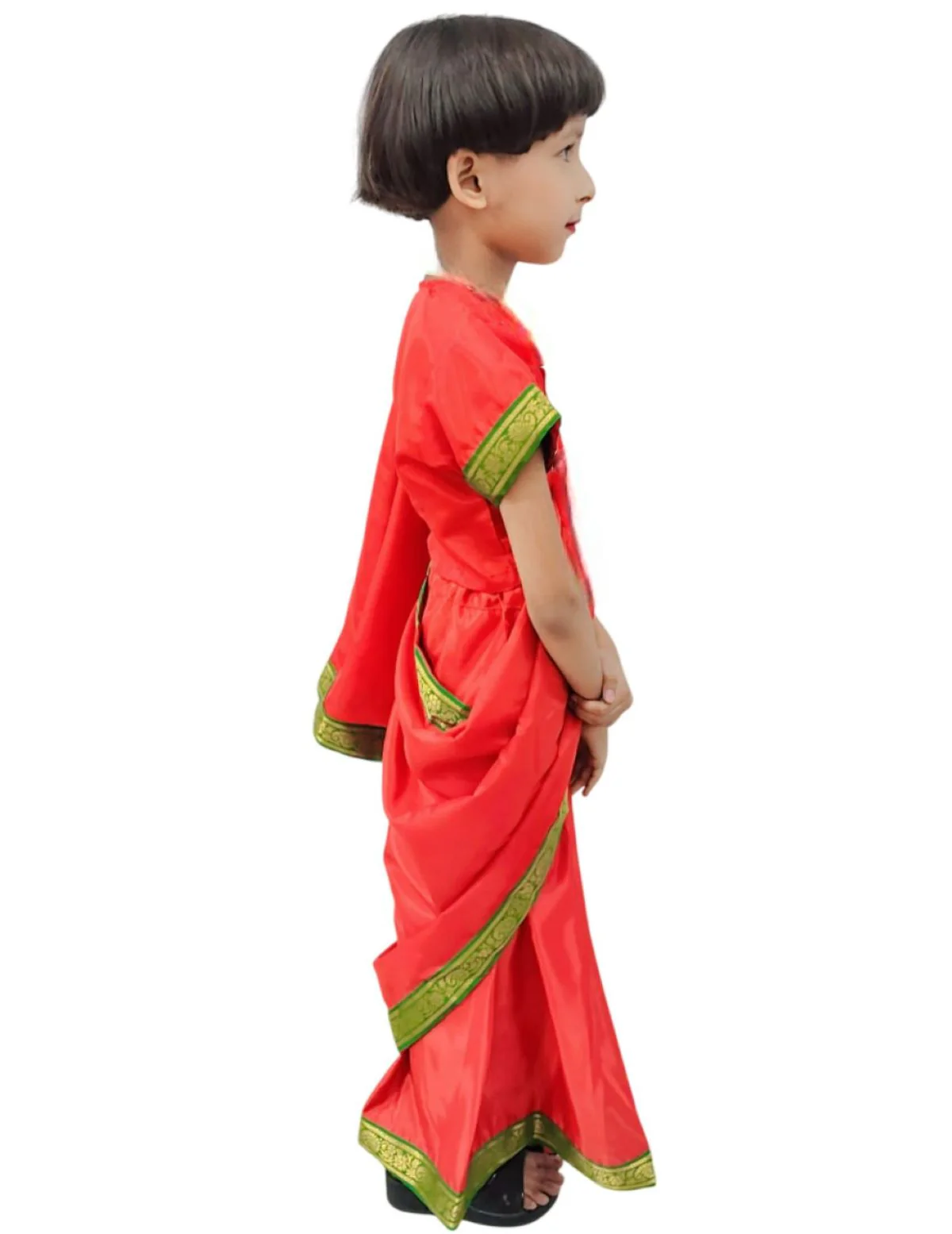 Teacher Red Saree Professio For Girls & Women Fancy Dress Costume - Image 4