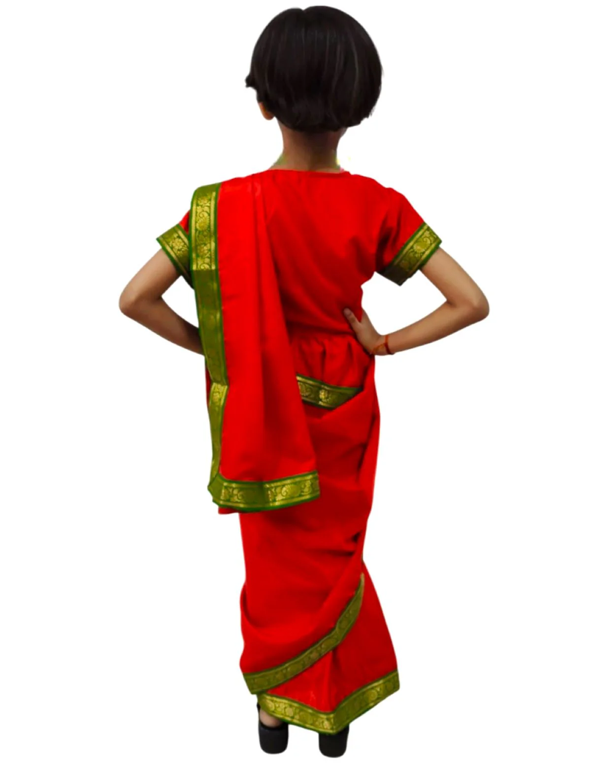 Teacher Red Saree Professio For Girls & Women Fancy Dress Costume - Image 5