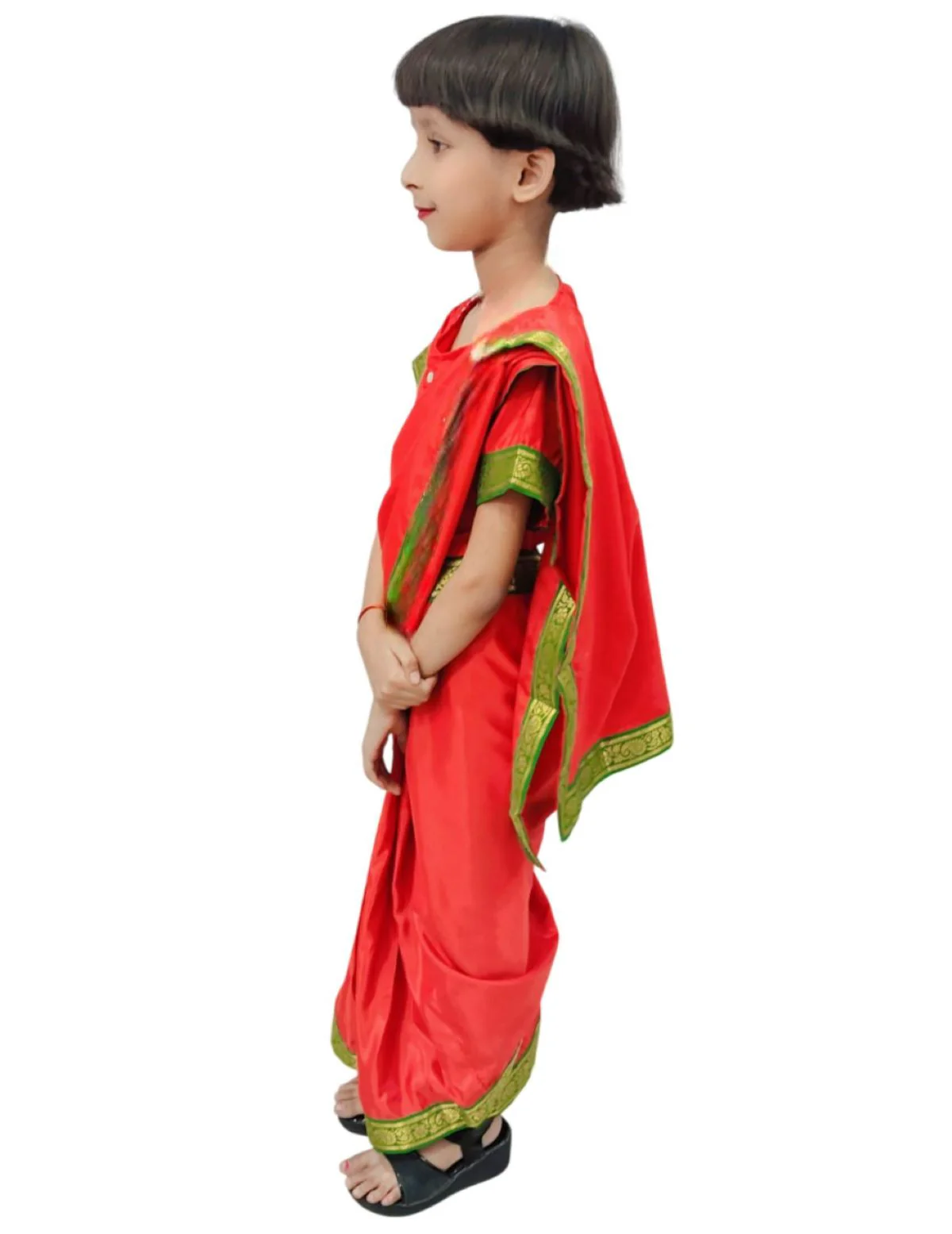 Teacher Red Saree Professio For Girls & Women Fancy Dress Costume - Image 6