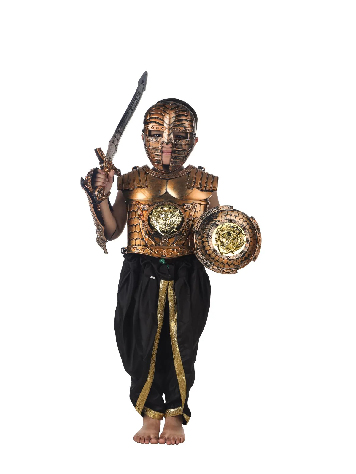 Traditional Historical Indian Warrior Weapon Set Kids Fancy Dress Costume Accessories