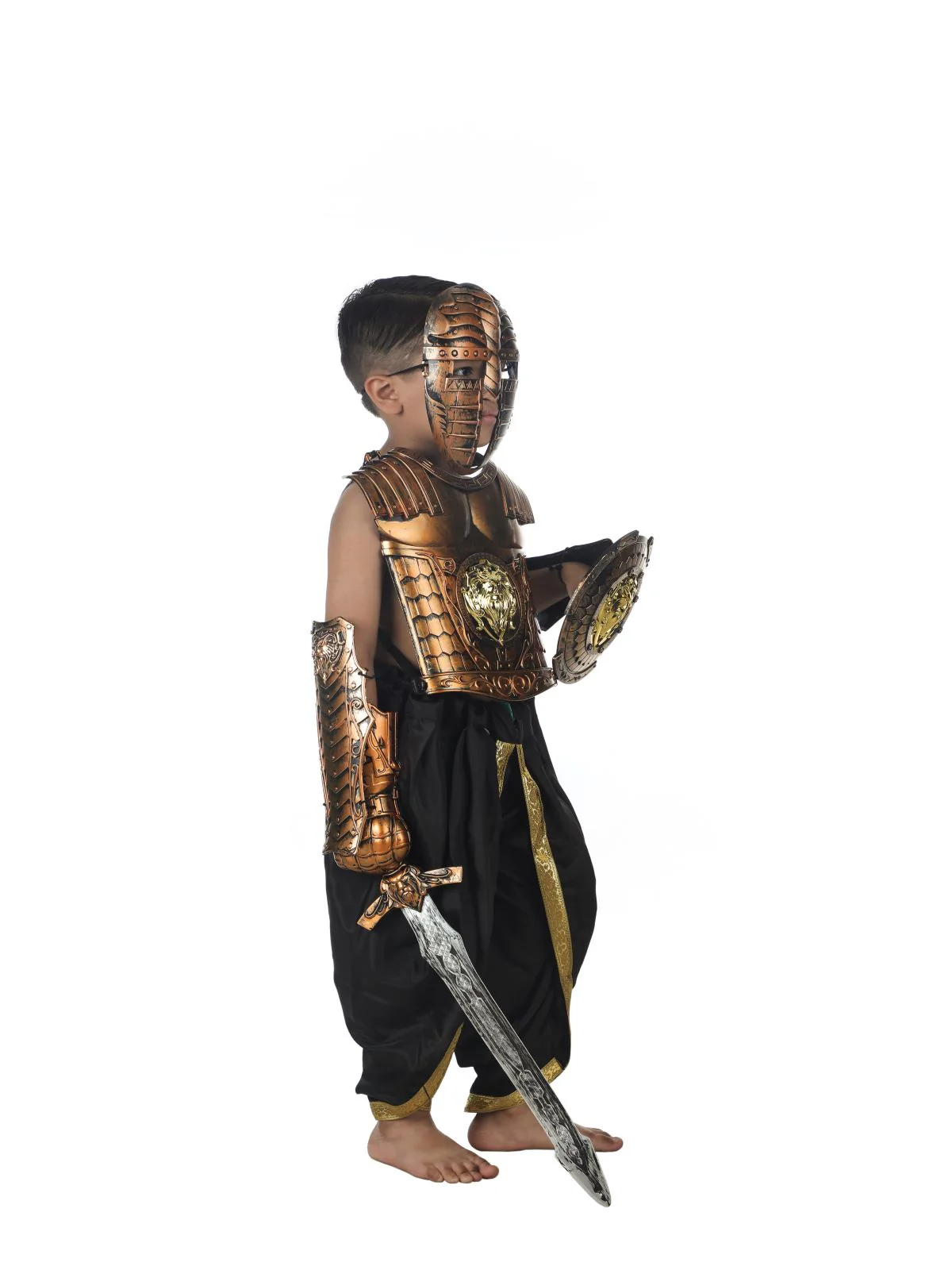 Traditional Historical Indian Warrior Weapon Set Kids Fancy Dress Costume Accessories - Image 2