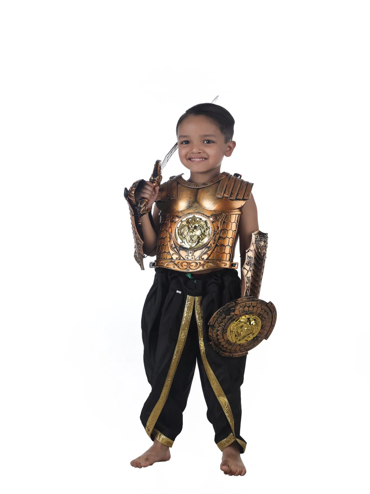 Traditional Historical Indian Warrior Weapon Set Kids Fancy Dress Costume Accessories - Image 5