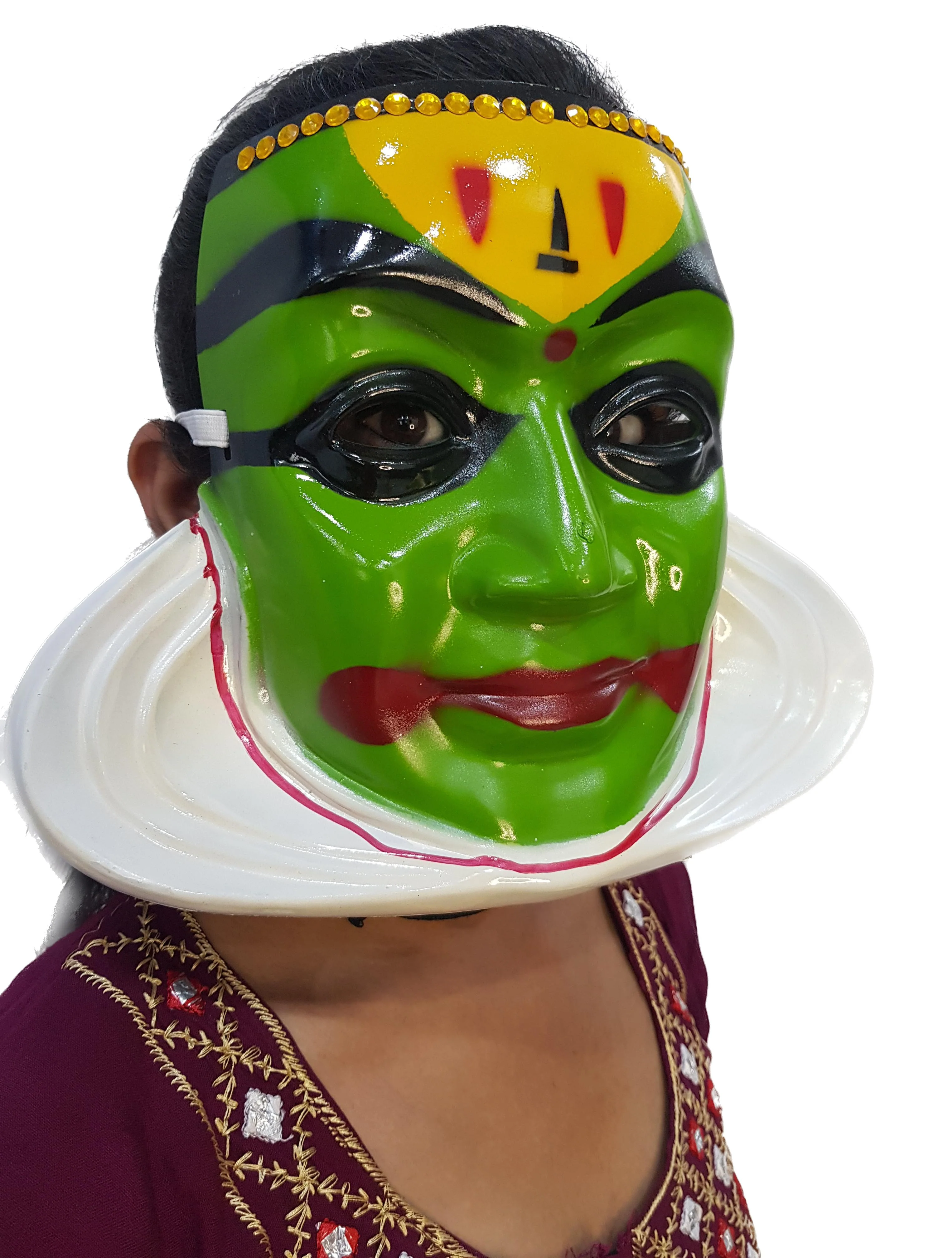 Traditional Kathakali Chhau Dance Face Mask Fancy Dress Costume Accessories - Image 3