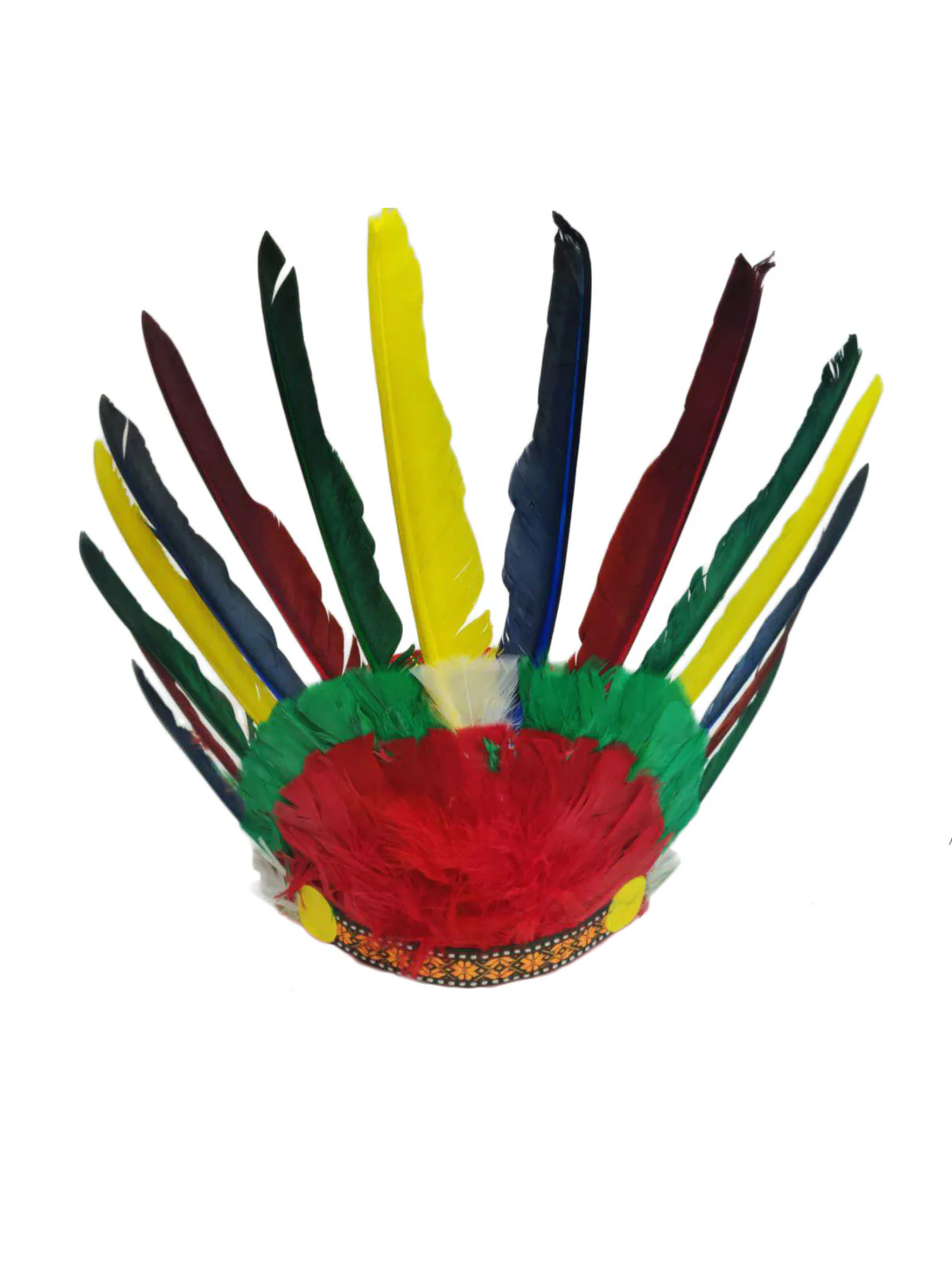 Tribal Multicolor Feather Headdress Crown Fancy Dress Costume - Image 4