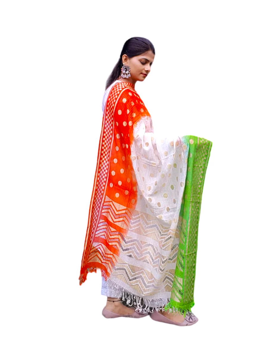 Tricolour Dupatta Tiranga Republic & Independence Day Kids & Adults Costume Accessory - Image 2