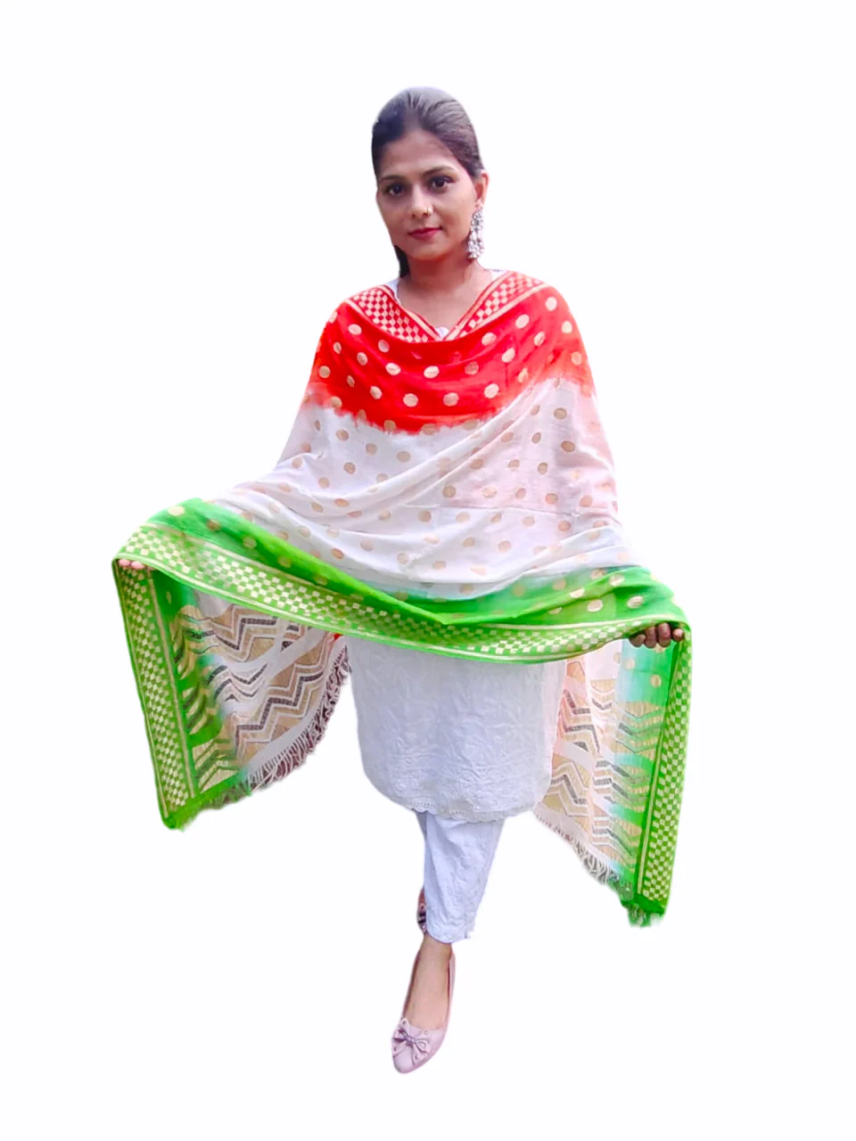 Tricolour Dupatta Tiranga Republic & Independence Day Kids & Adults Costume Accessory - Image 5