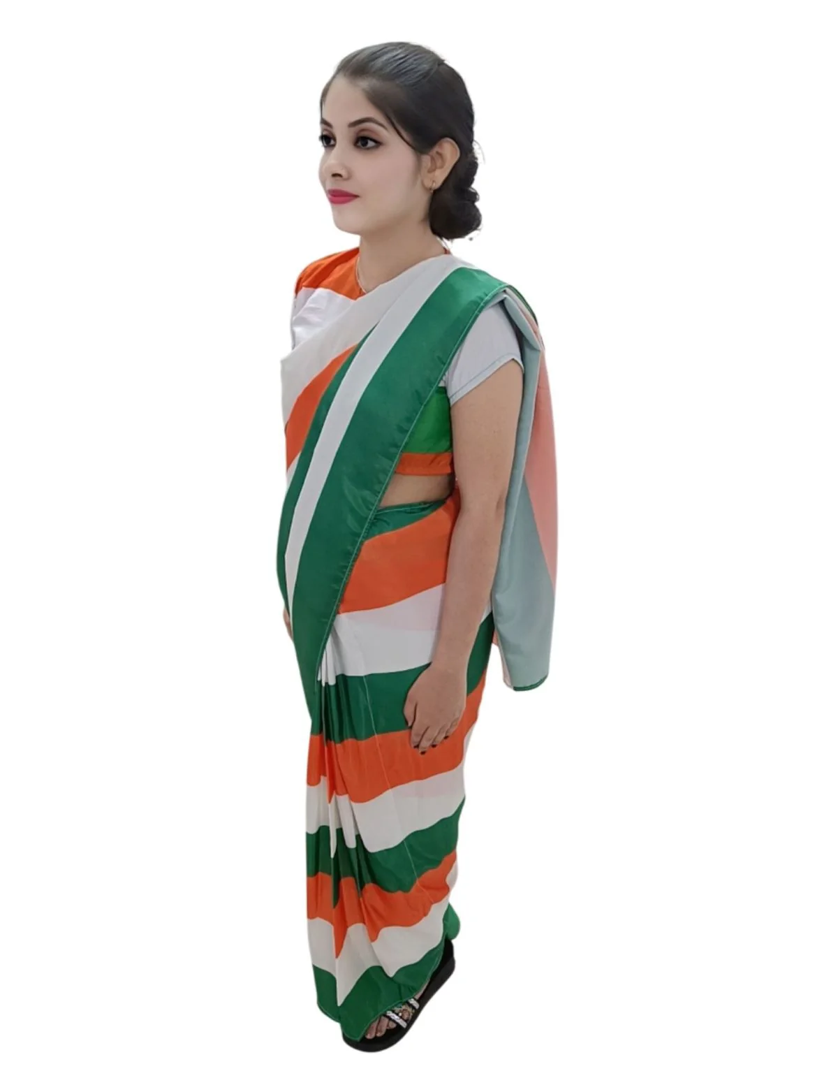 Tricolour Saree Indian Patriotic Independence Day for Girls Fancy Dress Costume - Image 11