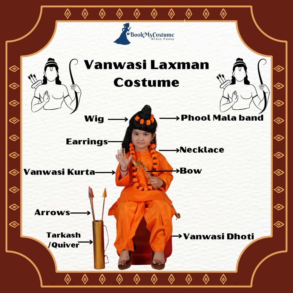 Vanwasi Laxman Kids Ramlila Character Fancy Dress Costume - Image 6