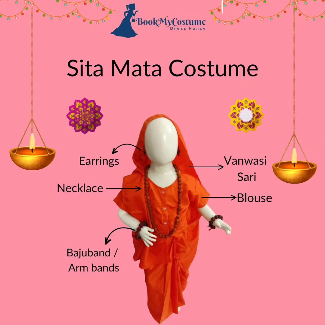 Vanwasi Sita Mata Ramayana Fancy Dress Costume for Girls & Women - Image 7