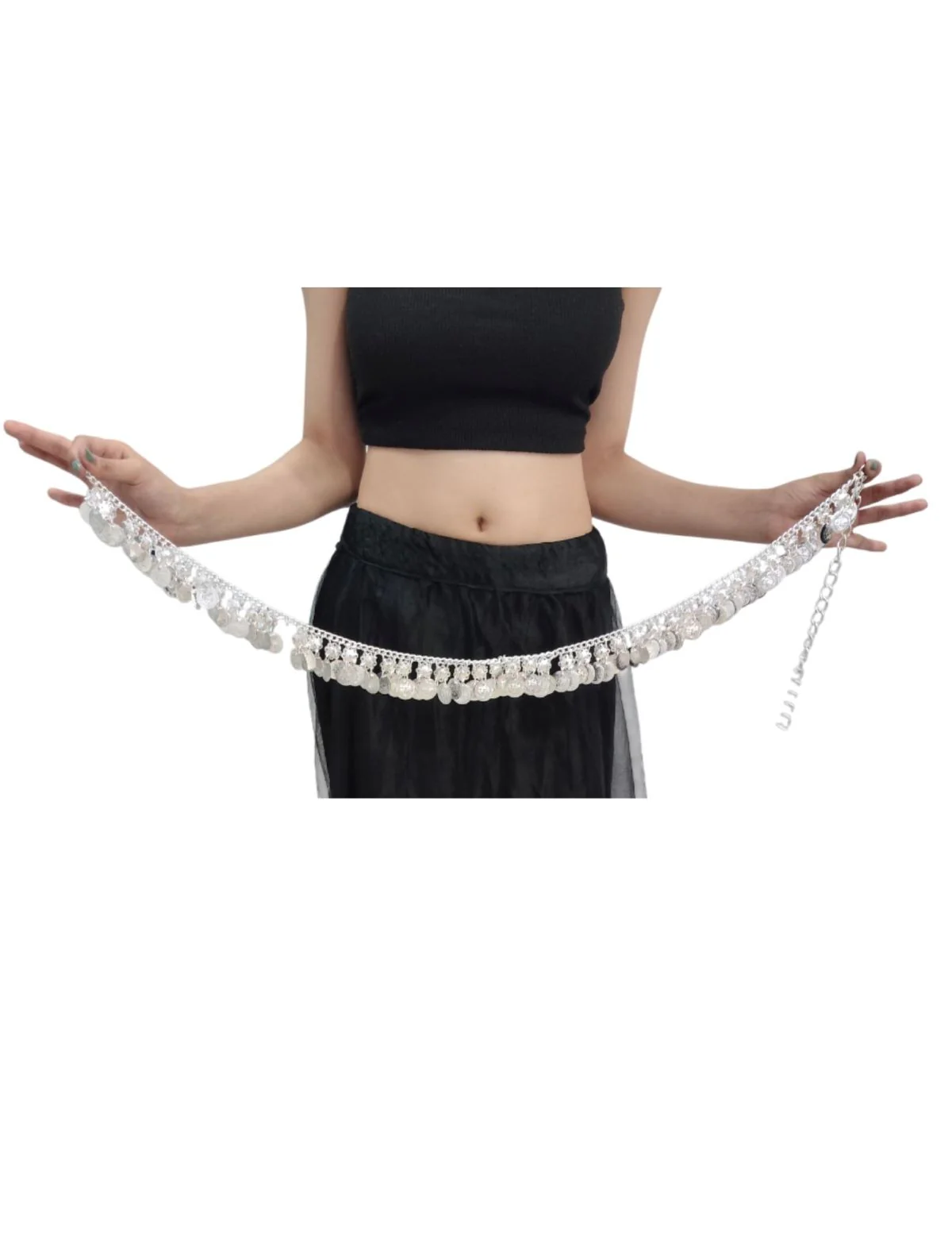 Vintage Silver Coin Tagdi Kamarband - Traditional Belly Dance Belt Fancy Dress Costume Accessory for Girls - Image 5