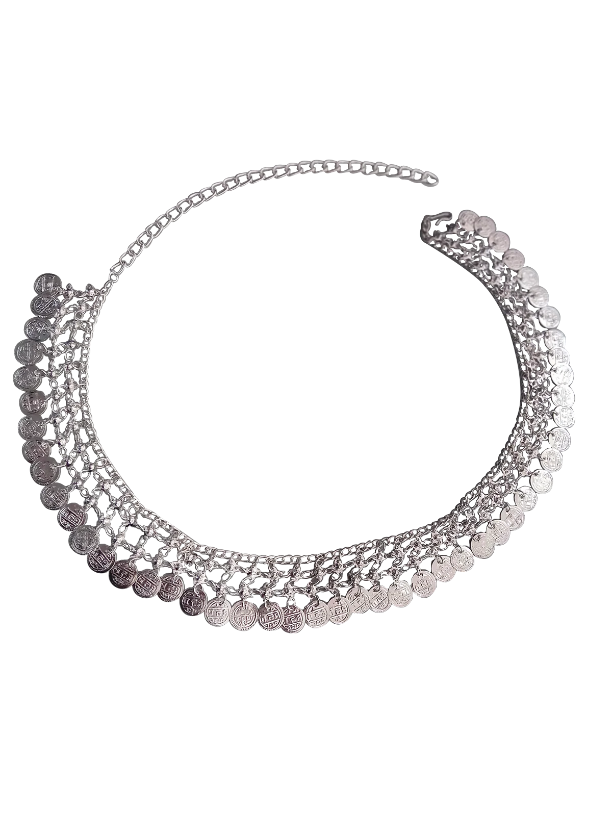 Vintage Silver Coin Tagdi Kamarband - Traditional Belly Dance Belt Fancy Dress Costume Accessory for Girls - Image 6