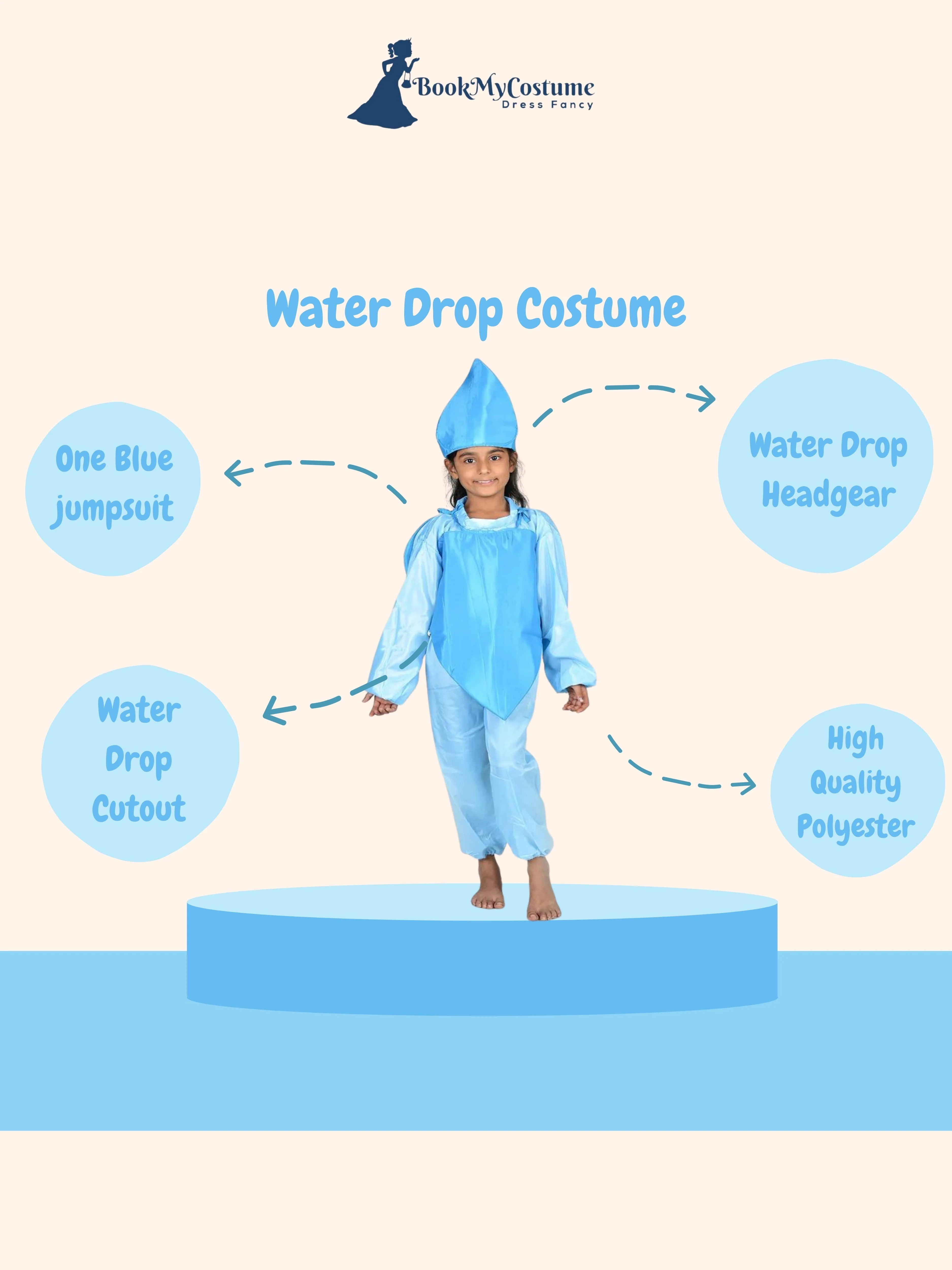 Water Drop Nature Kids Fancy Dress Costume for Boys - Image 4