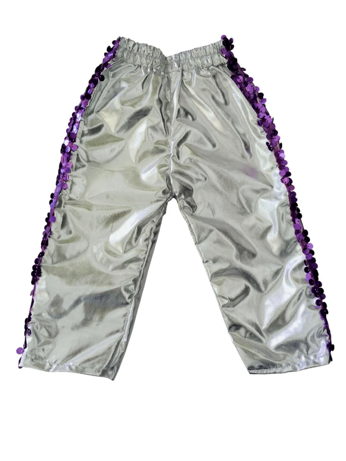 Western Dance Costume for Boys - Purple & Silver - Tshirt with Trousers - Premium - Image 10