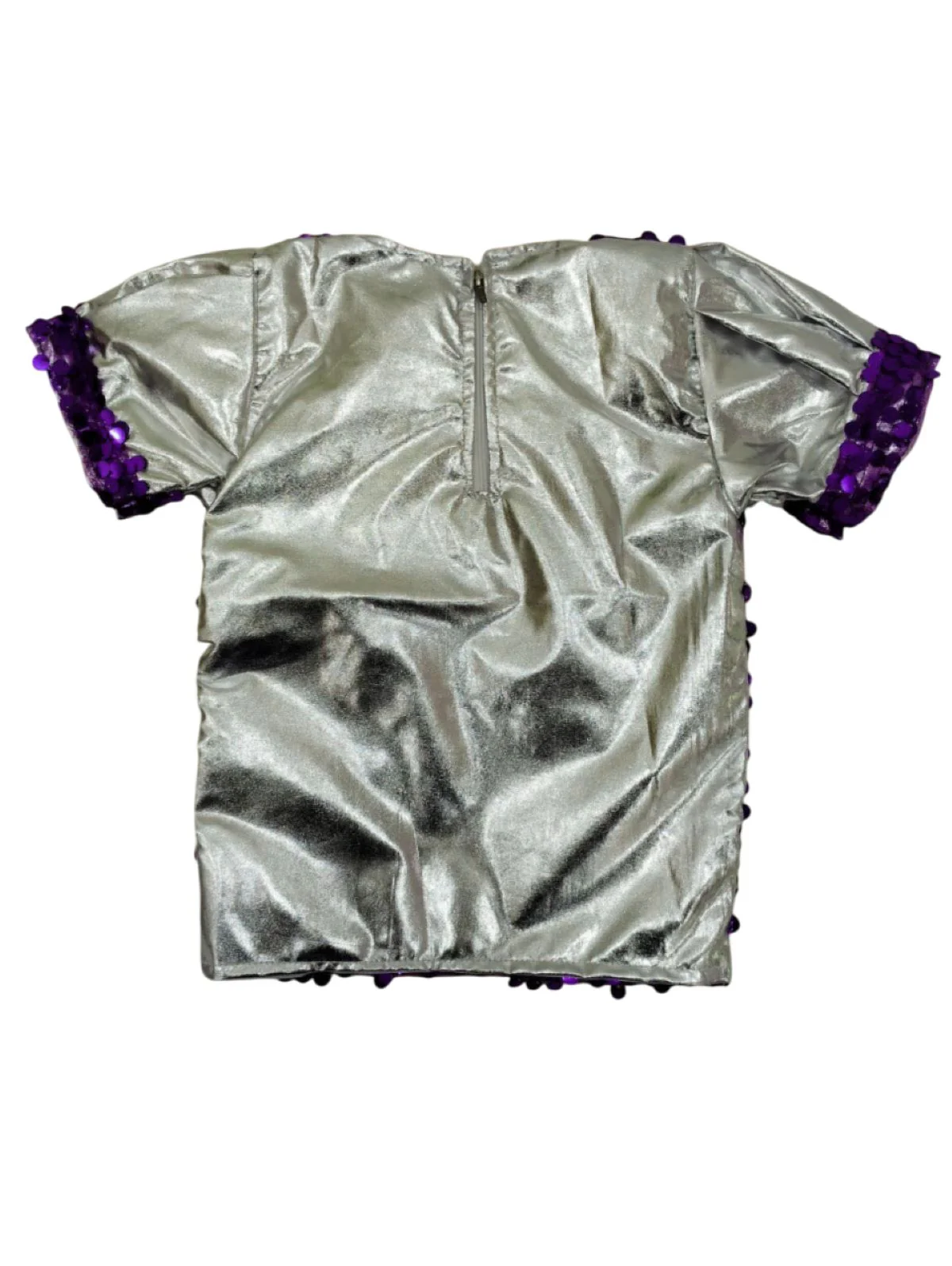 Western Dance Costume for Girls Kids - Purple & Silver - Top with Frock - Premium - Image 6