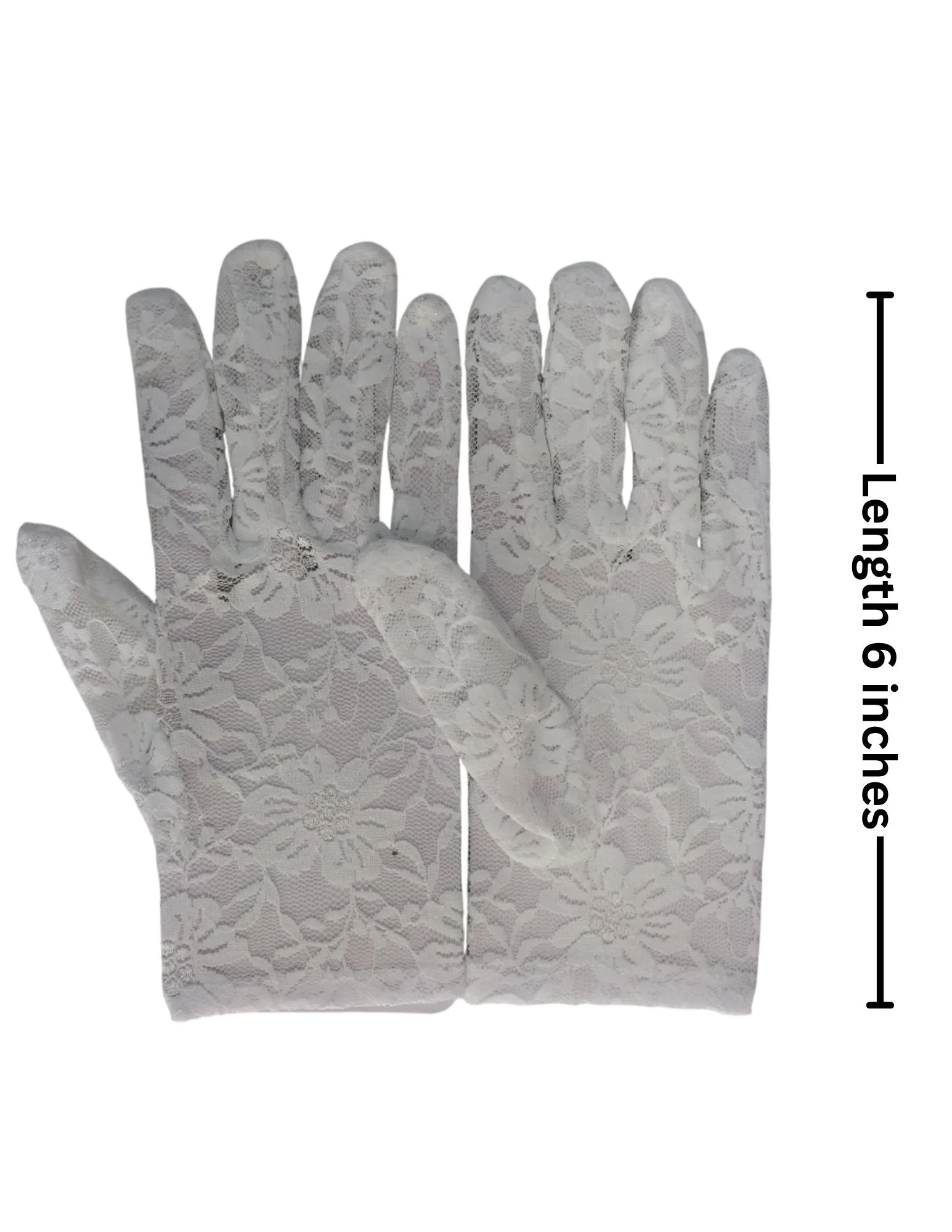 White Hand Lace Gloves Dance Costume Accessory for Girls - Image 2
