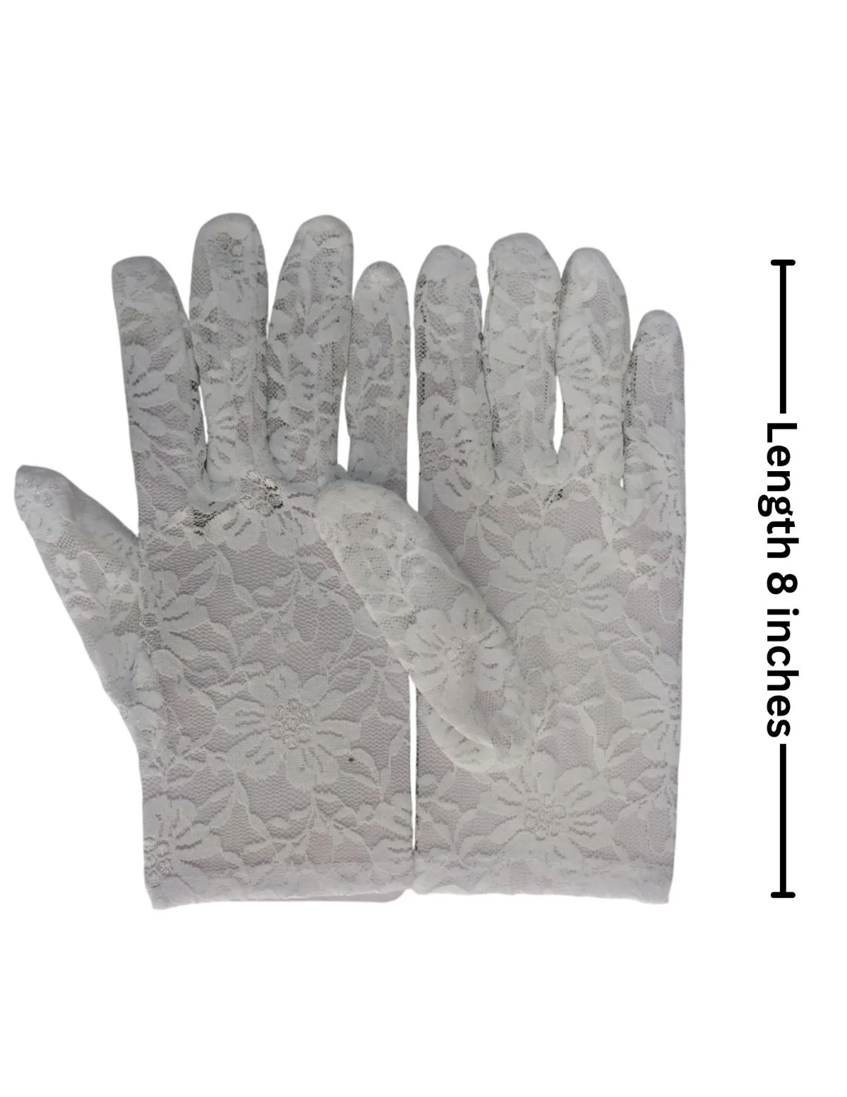White Hand Lace Gloves Dance Costume Accessory for Girls - Image 3