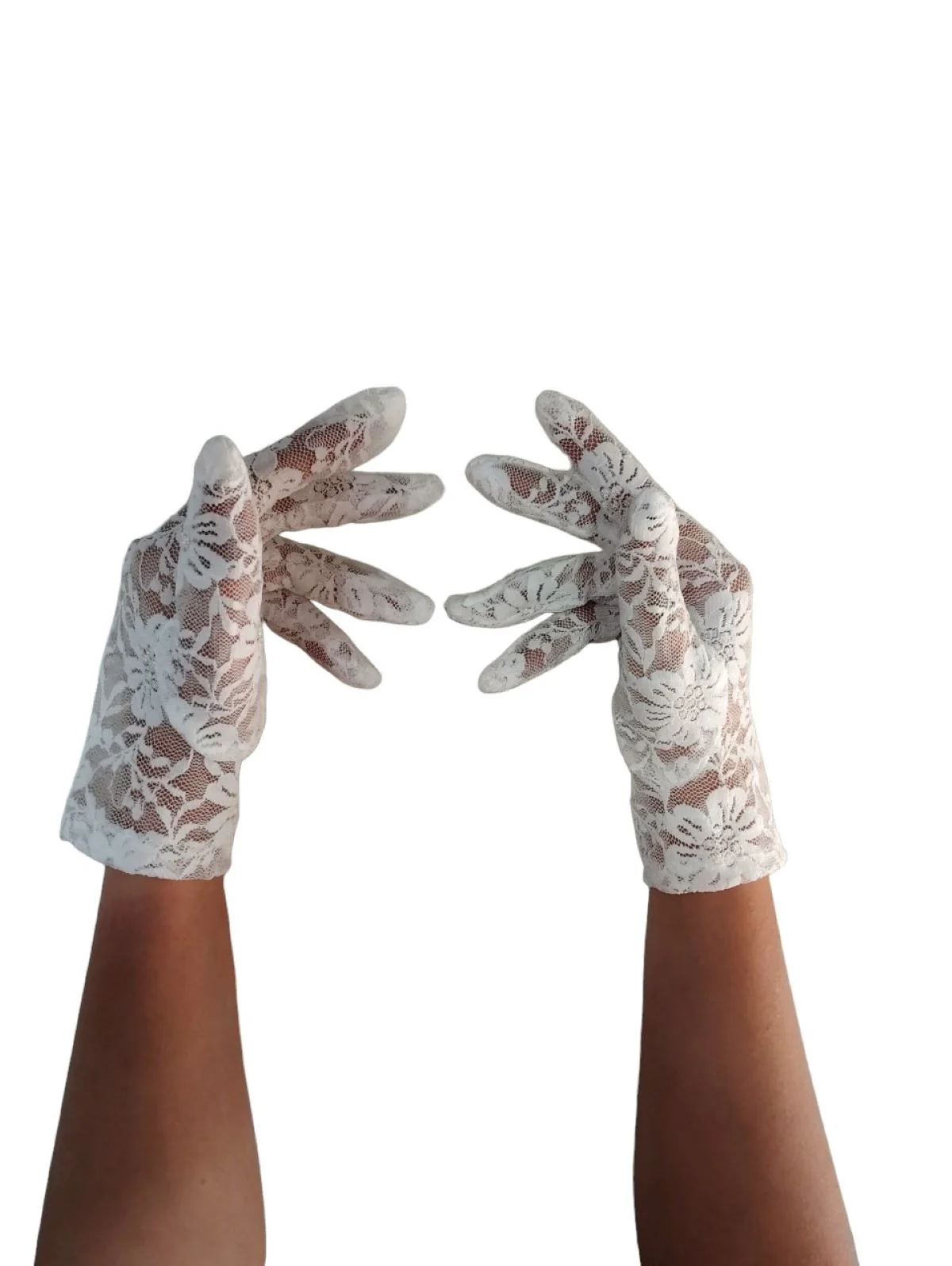 White Hand Lace Gloves Dance Costume Accessory for Girls - Image 5