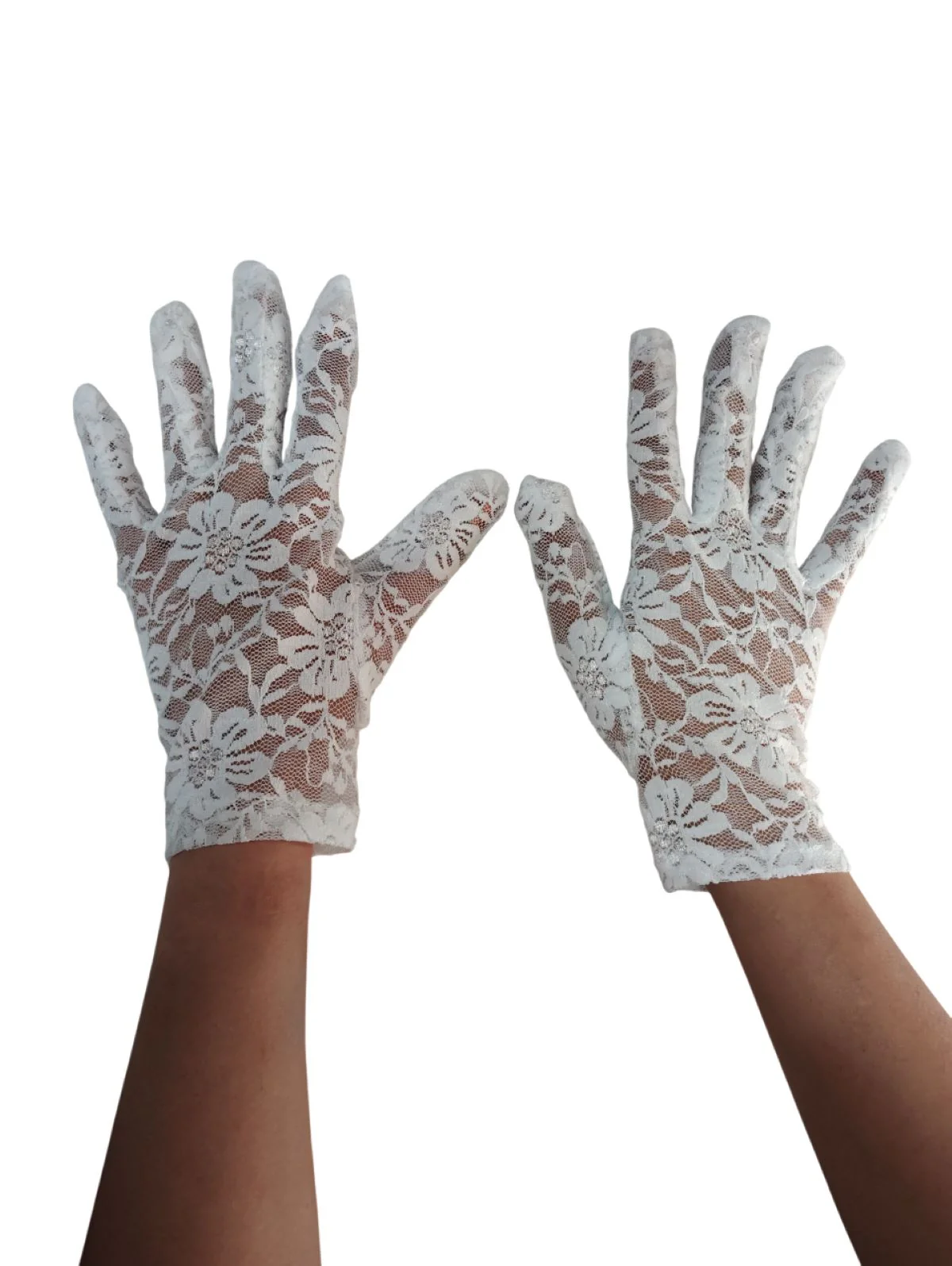 White Hand Lace Gloves Dance Costume Accessory for Girls - Image 6