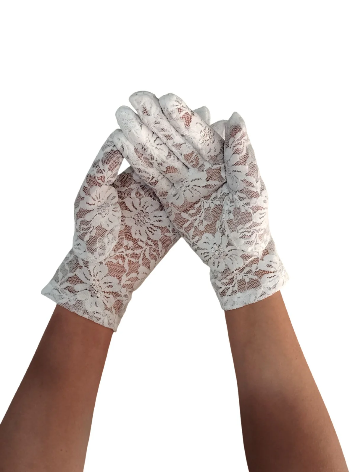 White Hand Lace Gloves Dance Costume Accessory for Girls - Image 7