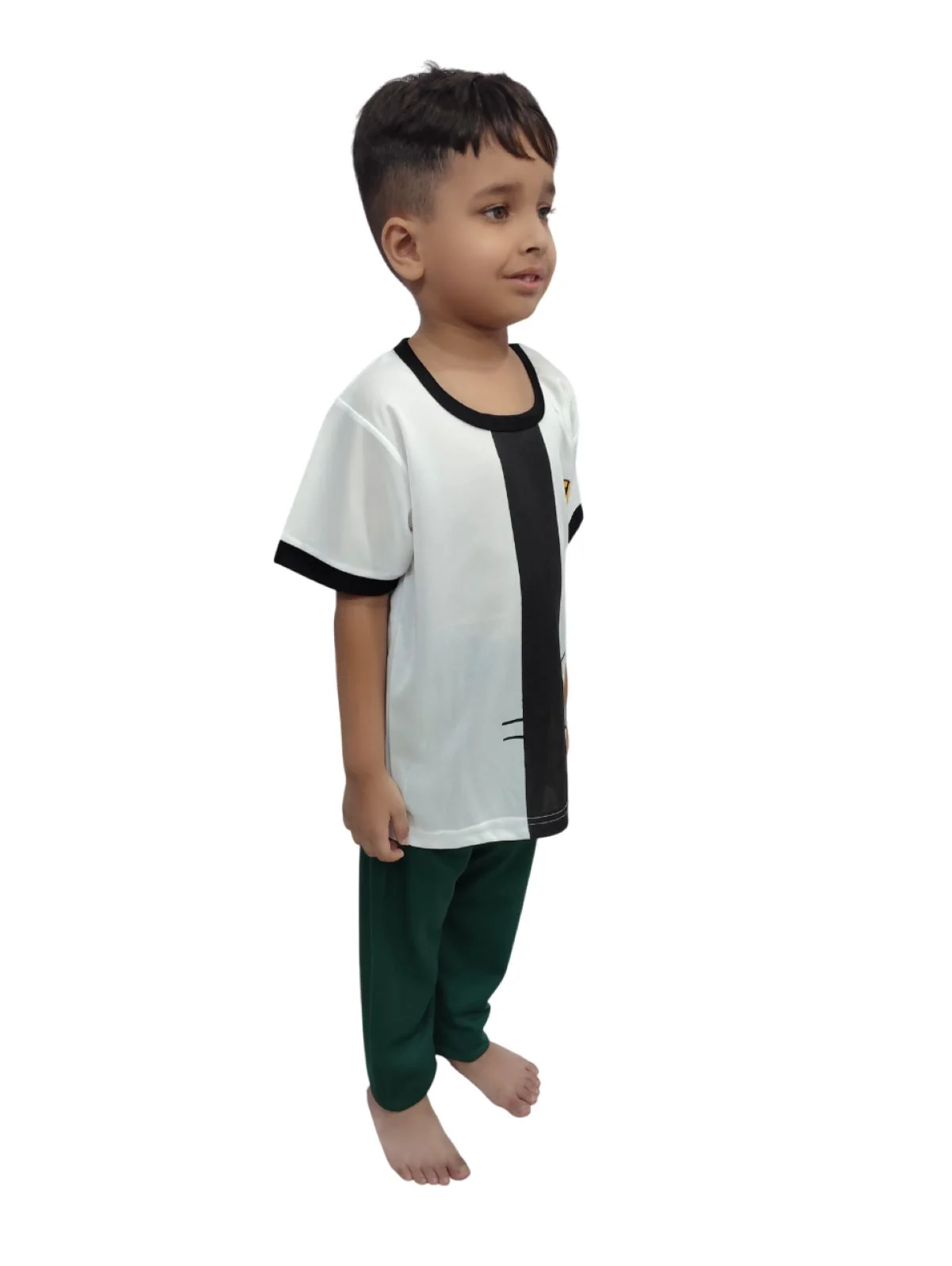 Green & White American Cartoon Series Character Fancy Dress Costume for Kids - Image 2