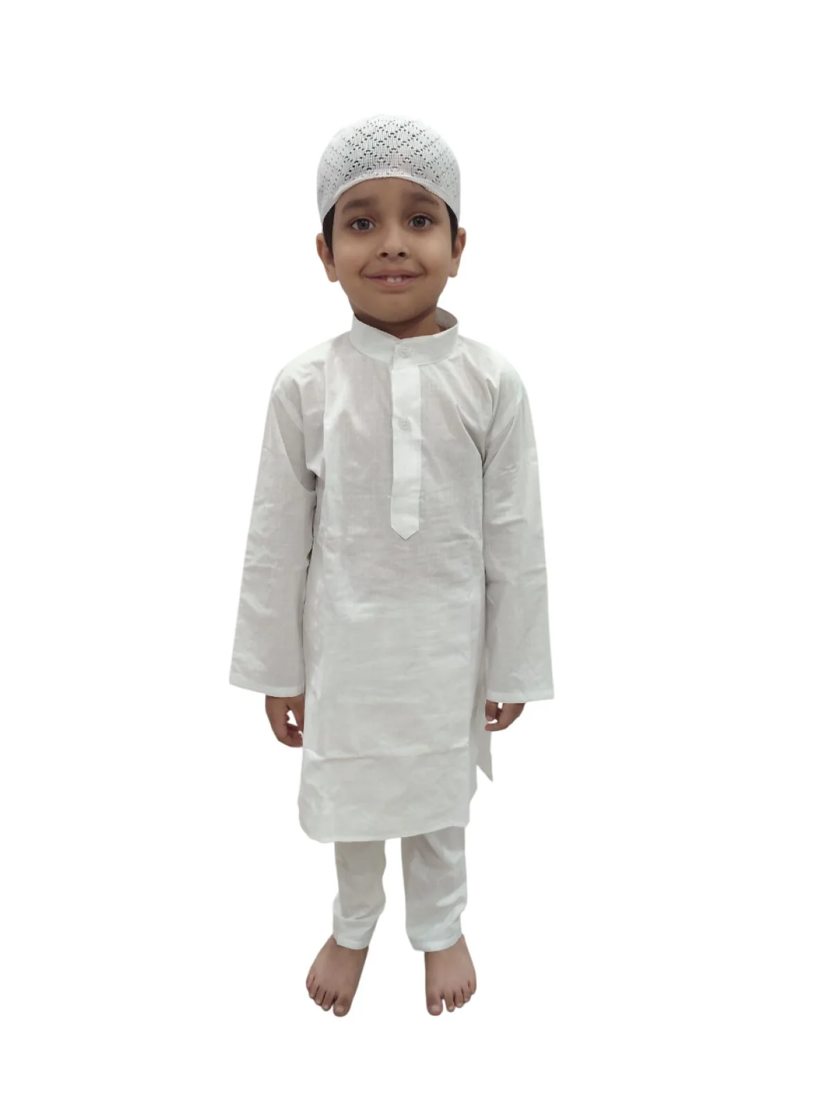 Muslim Boy White Kurta Pyjama & Cap Indian State Fancy Dress Costume for Boys Kids & Adults