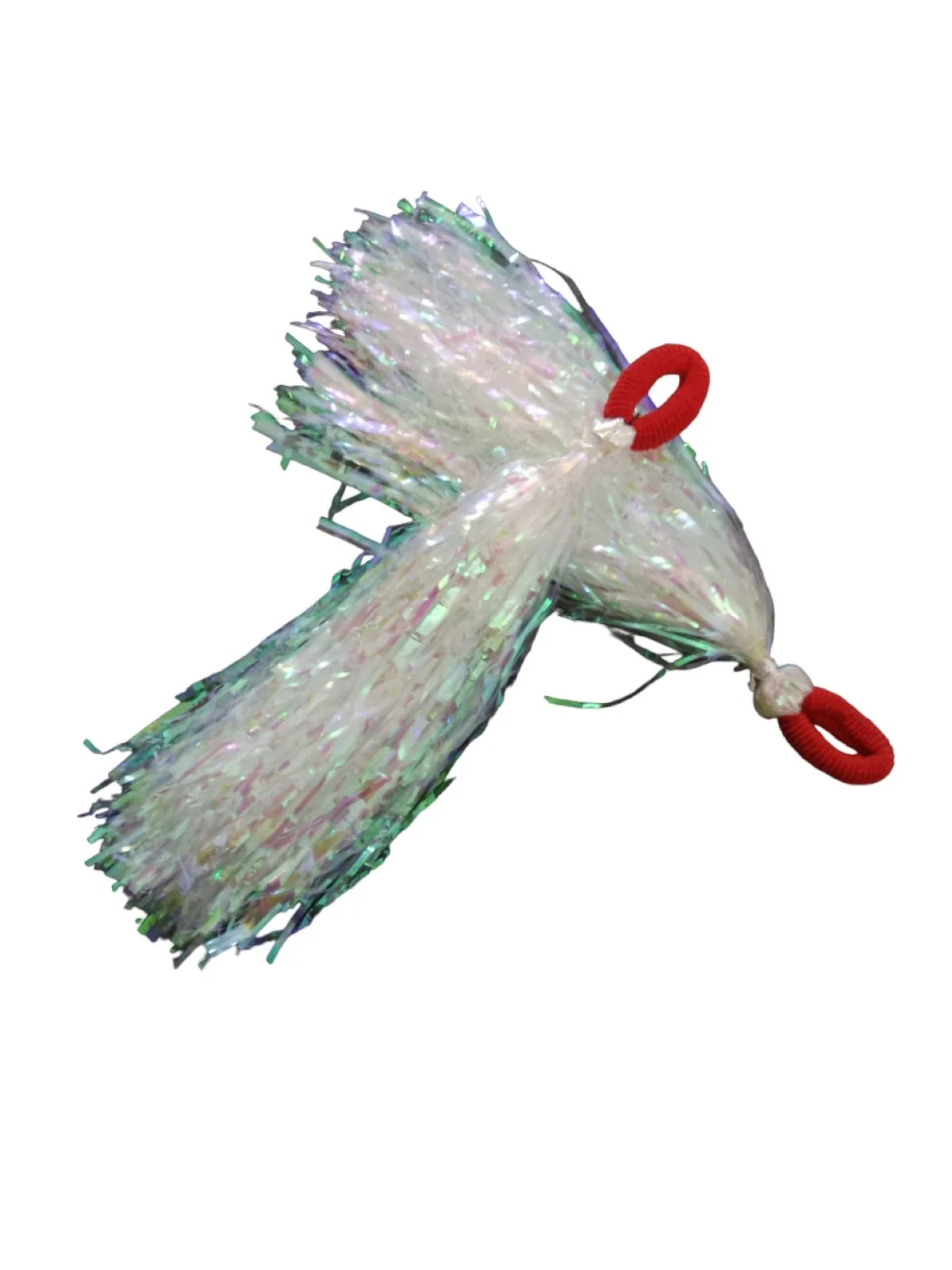 White with Reflection Pom Poms Cheerleader Dance Kids & Adults Costume Accessory - Image 4