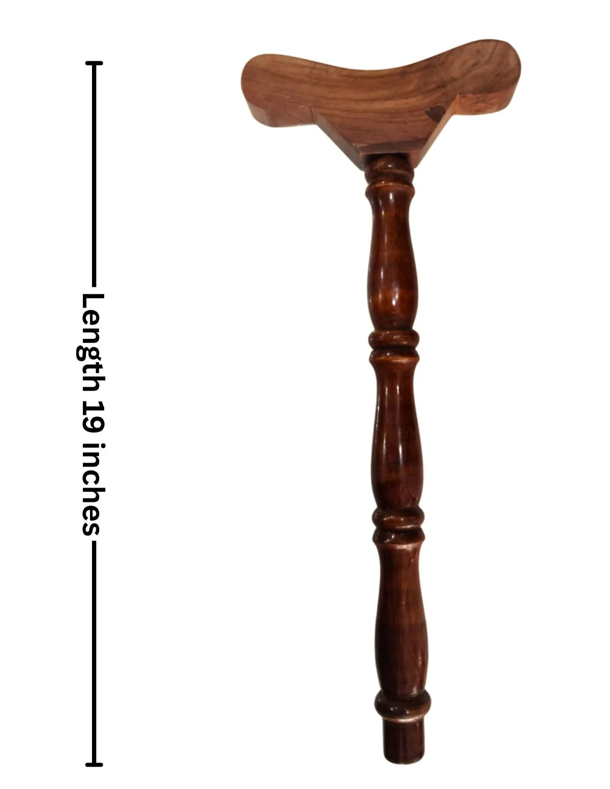 Wooden Yoga Danda – T-Shaped Meditation Stick for Saints, Sadhus & Spiritual Use | Arm Support Stick for Japa Mala, Mantra Chanting, Breathing, and Sitting Posture Help - Image 2