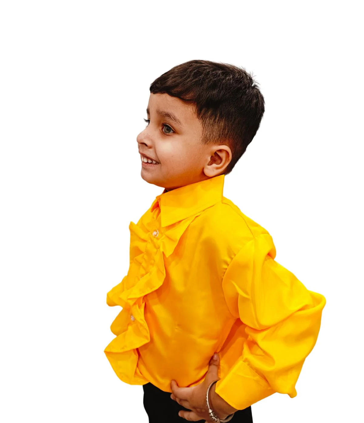 Yellow Frills Shirt Kids Fancy Dress Costume - Image 4