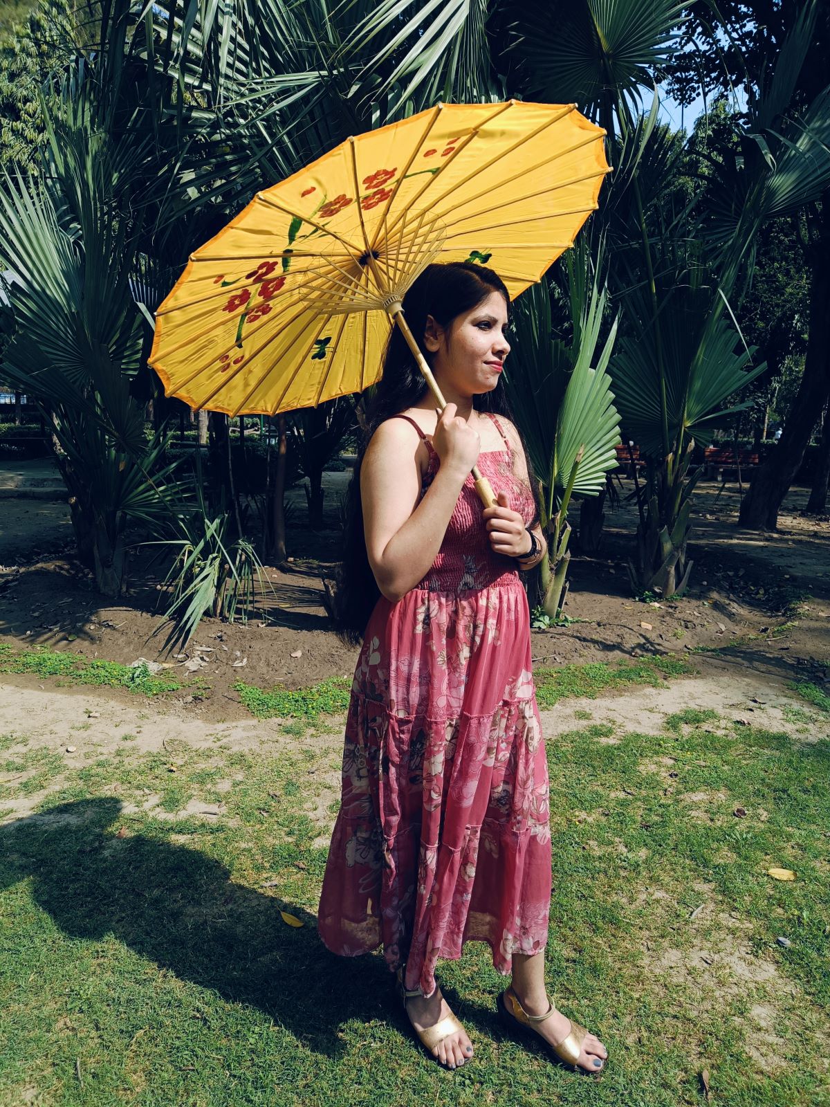 Yellow Umbrella Japanese Kimono Dance Kids & Adults Costume Accessory - Image 2