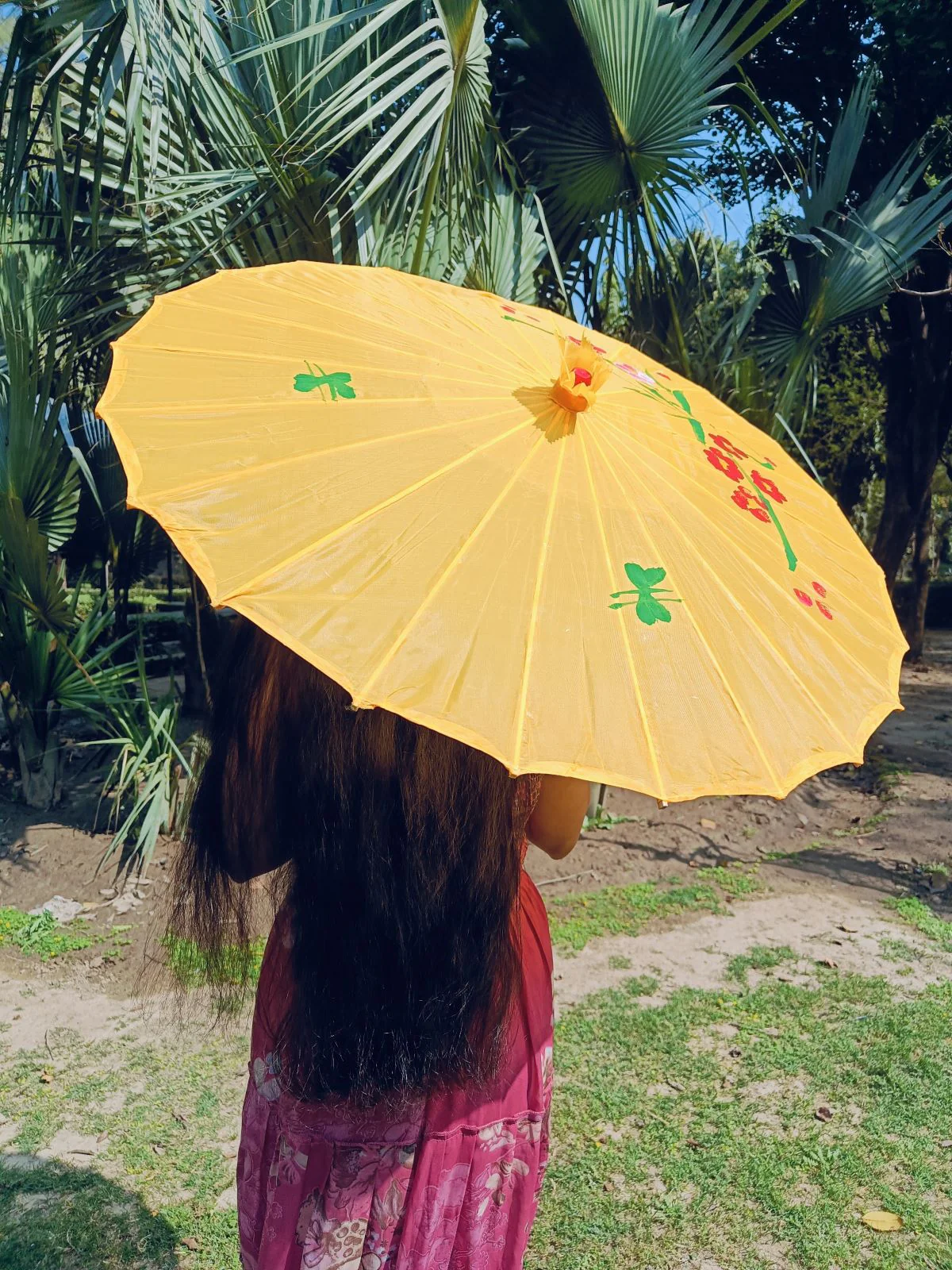 Yellow Umbrella Japanese Kimono Dance Kids & Adults Costume Accessory - Image 3