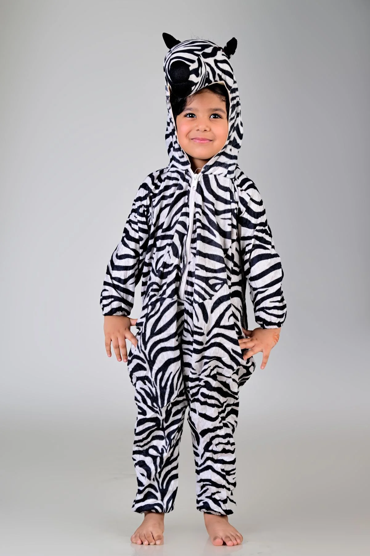 Zebra African Equids Animal Kids Fancy Dress Costume | Black & White - Image 6